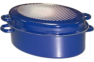 RIESS 0442 – 012 classic-special articoli goose-roaster ovale con coperchio, diameter-46.6 cm blu cobalto