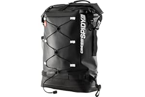 Cressi Unisex-Adult Spidy Dry Deckpack Black 25 L Wodoodporny Plecak Do Mocowania Na D-Ringach Desek Sup Cressi Hydrosports,Czarny,25 L