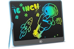 ‎LEYAOYAO LEYAOYAO LCD Schreibtablett, 16-Zoll zeichentablett, farbenfrohes Zeichentafeln für Kinder, Auto-Reise-Schulspiele, 3-8 Geburtstagsgeschenk für Mädchen und Jungen(Blua)