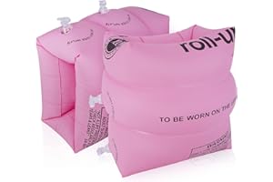 ASHINER Manguitos de Natación para Niños - Diseño de Doble Bolsa de Aire, Flotadores de Natación Duraderos para Niños - Brazaletes Inflables Enrollables para Diversión y Seguridad en el Agua