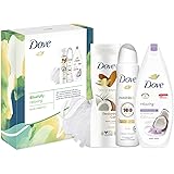 Dove Blissfully Relaxing Body Wash Gift Set For Her with Shower Puff (Relaxing Body Wash 225ml, Restoring Care Body Lotion 20