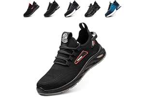 Loiston Chaussures de sécurité Hommes Chaussures de Travail Femmes Embout en Acier Antidérapante Baskets de Secruite Respirantes Légère EU 36-48