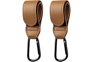 URAQT Crochet Poussette, 2 Pièces Crochets Pour Attache Poussette Mousqueton Accroche, Crochet Poussette Universel Fonctionnel Universel pour Accrocher des Sacs, Sacs à Dos, Sacs à Main etc