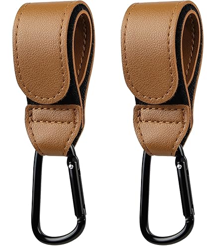 2 Ganci Per Passeggino In Pelle PU - Universali, Antiscivolo, Con Cinghie In Velcro, Portata 5kg, Per Borse, Zaini E Spesa, Accessori Pratici Per Carrozzina