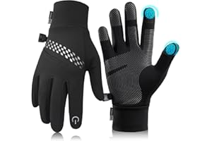 Tmani Thermal Gloves for Men Women Winter Warm Gloves Windproof and Water-Resistant Touchscreen Gloves Anti-Slip Performance Sport Gloves for Running Cycling Walking