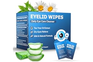 PROCIV 30PCS Eyelid Cleansing Wipes for Blepharitis, Tea Tree Oil Eyelid Wipes for Dry Eyes, Itchy & Stye Eyes, Eye Wipes for Sensitive Eyes, Instant Eye Relief for Office, Travel Essentials for Women Men
