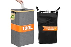 DOLLAR BOSS Conteneur à bouteilles consignées 100L avec couvercle, Bac de recyclage, Collecteur de bouteilles, Grand conteneur pour bouteilles consignées, Système de tri des déchets pour la cuisine.