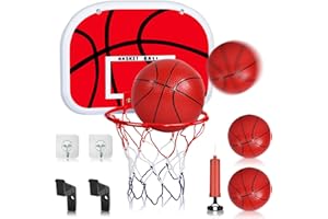 OAKENCREST Canestro Basket Bambini da Muro, Mini Canestro Basket da Camera Esterno con 2 Palloni e una Pompa, Facile da Montare per Porte di Casa, Pareti, Uffici