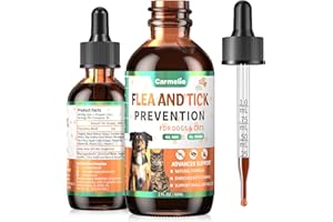 CARMELIE Natural Flea Support for Dogs & Cats, Dogs Flea Support for Cats, Liquid Flea Drops with Vitamin for Puppy Kitten, for All Breeds and Size - Bacon