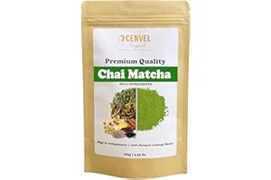 CENVEL ORIGINAL CENVEL® Chai Matcha Green Tea Powder | Premium Grade | Use for Drinking, Cooking, Baking, Smoothie | Increase Energy - Boost Metabolism - Improve Mental Focus | Vegan & Vegetarian Friendly (100g)