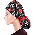 ABAMERICA Ponytail Working Caps (Red Stethoscope)