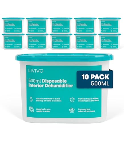 Harbour Housewares Dehumidifier 500ml Pack Of 10 - Lavender - Interior Condensation Moisture