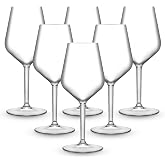 BRYNA &ndash; Set of 6 Wine Glasses 33 Cl in Polycarbonate (Rigid Plastic), 100% Italian Design, Unbreakable Glasses, Reusable and