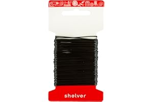SHELVER Necklace Cord, Waxed Cotton Cord for Jewellery Making and Craft Projects (Black - 1mm)