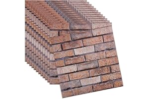 SQLJYU 30 Stück 3D Wandpaneele Selbstklebend, 30 × 30 cm Wandverkleidung Selbstklebend aus Kunststoffplatten, wandpaneele PVC Backstein Tapete für Innenbereich, Außenbereich, Geschäftsräume