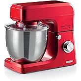 Ariete Gourmet Professional Kitchen Chef Red 1598/01-7 لتر قادوس كبير، خلاط حامل احترافي للذواقة، عجن كوكبي M