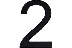 EXTIFF Numero via in acciaio inossidabile nero opaco, con retro adesivo, altezza 7,5 cm, numero civico, numero porta design (2)