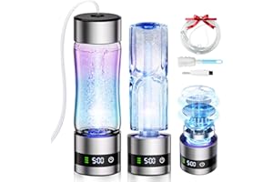 IUHFSIFS 4.0 Upgrade Hydrogen Water Bottle with Brush【NO.1 Double Hydrogen Content】Hydrogen Water Bottle with 2025 Advanced, 0 Chlorine & 0 Ozone & 0 Heavy Metals Improve Water in 3 Min for Home