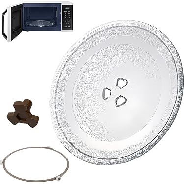 Plateau Verre Micro Ondes VIDETOL Plateau Tournant En Verre Pour Micro-ondes, 245 Mm, Plaque De Rechange Avec 3 Fixations, Plaques En Verre Pour Micro- ondes Avec Anneau De Plateau Tournant Et Support Plateau