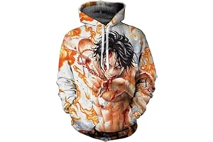 OLIPHEE Sweats à Capuche Homme à 3D Anime Sweat à Cosplay Costume Hoodies Manches Longues Veste Shirt