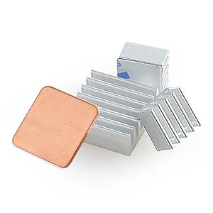 Aukru Aluminum Raspberry Pi Heatsink, Silver Pack of 4 (3+1)