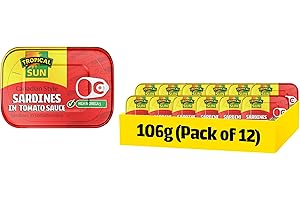 Tropical Sun Canadian Style Sardines in Tomato Sauce, 106g (Pack of 12)