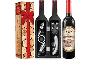 YOBANSA Set di Accessori da Vino a Forma di Bottiglia di Vino,Accessori per Il Vino Include cavatappi,Tappo per Vino,versatore per Vino (Bottle 05)
