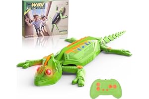Gerbala Wall Crawler Gecko, Ferngesteuerter Gecko, der an Wänden und Decken entlang krabbelt, Eidechse Roboter mit leuchtenden LED-Augen, Realistische Bewegungen, Geschenk Jungen Mädchen 3+ Jahre