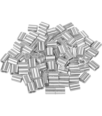 240 Pezzi Kit Ditali E Manicotti Per Fune Metallica - In Alluminio E Acciaio - Foto 8