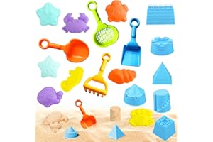 Winuoyang Beach Toys Set for Kids, 18Pcs Sand Pit Toys Play Sand Toy for Toddlers Outdoor Fun Tools for Kids Girls Boys Summer Beach Games