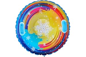 PORUPAEL Snow Tube Inflatable Sledge 35in Heavy Duty Snow Sled with Handles Thickened Snow Tubes Winter Outdoor Snow Games for Kids and Adults Sledding Skating Skiing Winter Snow Toys