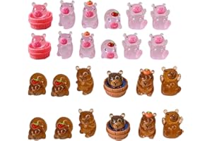 GETFACAI 24PCS Capybara Resin Animals, Resin Animals Capybara, Mini Capybara, Miniature Animal Figurines For Home Decor, for Gifts, DIY, Perfect For Shelves, Desks, Potted Plants