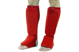 Sportech Italia - Paratibiapiede imbottiti morbidi elasticizzati Arti Marziali parapiede e paratibie Kick Boxing parastinchi Muay Thai Karate MMA