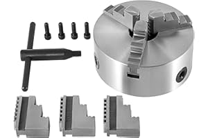 Husuper K11-200 Mandril para Torno 3 Mordazas K11-200 Portabrocas Autocentrante Reversible Acero Endurecido 200 mm, Mandíbula de Torno de Alta Resistencia Precisión y Adaptabilidad, Mandril Torno