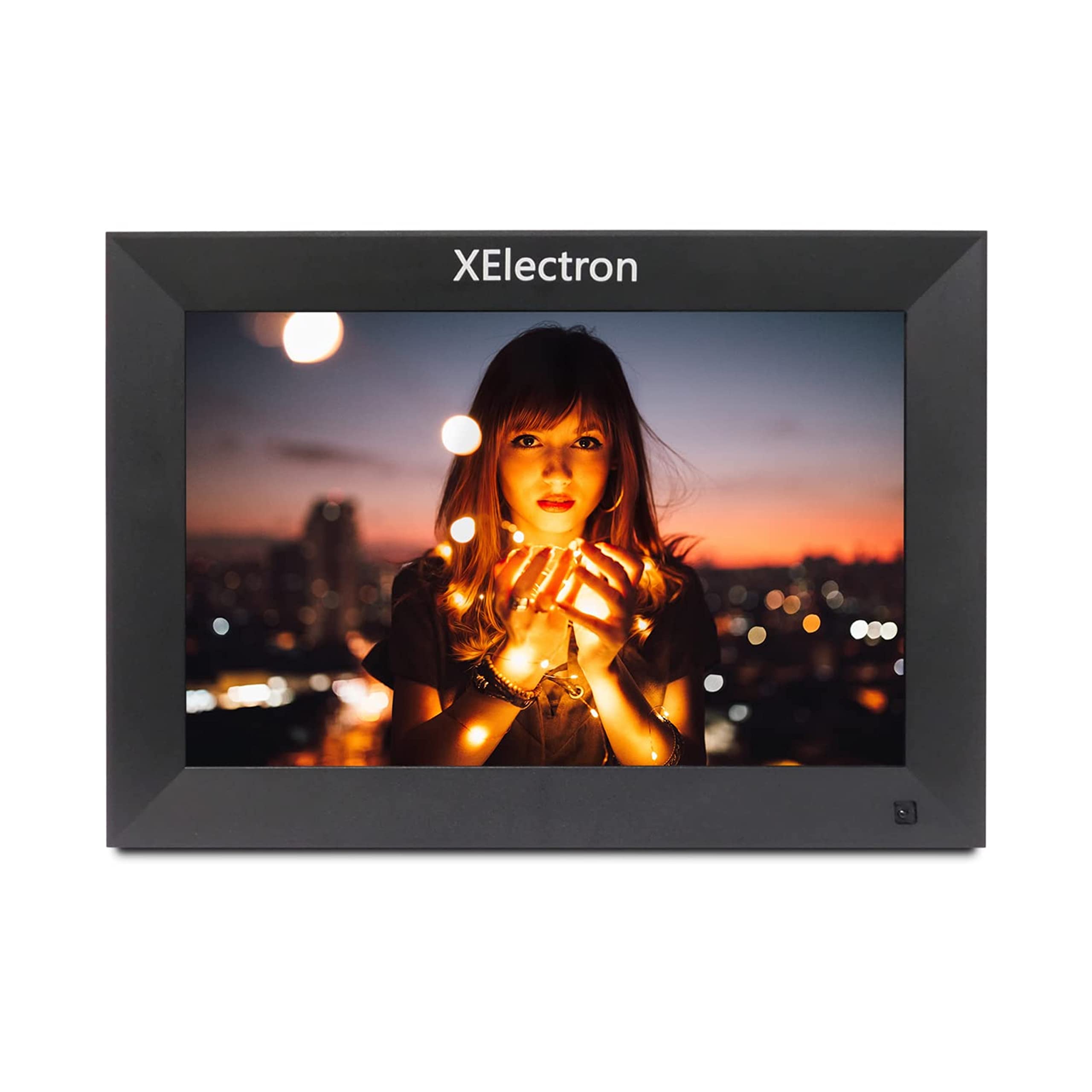 XElectron 10 inch IPS LED Digital Photo Frame with HD Display, Auto-Rotate, Play Photos, Videos, Music and Slideshow with SD Card, USB Ports and Remote (Black)