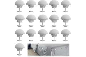 DONGNESI 16Pcs Duvet Pins to Keep Duvets in Place Inside, Mushroom Duvet Clips, Quilt Clips to Keep Duvets in Place, Bed Corner Clip to Prevent DuvetCovers from Running Off, for Bedding Accessories, Light Gray
