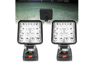 2 lámparas para Makita: Nizirioo 18 V, 27 W, lámpara de trabajo LED inalámbrica, foco LED multifuncional, lámpara de taller portátil para interior, exterior, camping [clase energética