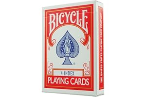 MAGICAPLANET Jeu Bicycle 4 Indices - DOS Rouge - Convient aux droitiers et aux gauchers