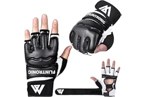 Flintronic Guanti da Boxe, Sacco da Boxe Guanti, MMA Guantoni da Allenamento da Box, con Elastico Fascia da Box, per Karate, MMA, Combattimento, Taekwondo, Muay Thai, Arti Marziali