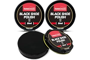 SOL 3pk Black Shoe Polish 150ml Beeswax and Carnauba Wax Cream for Colour Care Shine and Surface Conditioning Suitable for Various Footwear Styles including Formal Casual and Daily Wear Leather Shoes