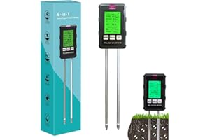 Kinberry Soil Moisture Meter, 3 in 1 Soil Acidity Tester with Dual Probe Soil Ph Tester Plant Moisture Meter with Ph Moisture Humidity Temp Fertility Sunligh for Farming House Lawn Gardening Plant
