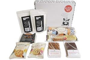 GIFTY MCGIFT PLACE Coffee Gift Hamper - Chimney Fire Coffee, Toffee Waffles, Biscotti, Millionaires Shortbread, Billionaires Flapjack, Borders Biscuits, Oat Crumbles