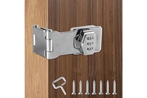 BEFUN 1Stück Überfalle abschließbar Sicherheits Haspe, 90/180 Grad Passwort TÜRverschluss Schrankschloss 3 Stellige Zahlenschloss mit Schraube für Kleine Türen,Scheunentür,Badezimmer, Garten,Silber