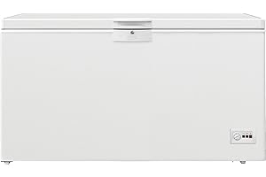 Beko HSM46740 Gefriertruhe groß, 451 l Nutzvolumen, 3 Gefrierkörbe, Temperaturalarm, abschließbar, Innenbeleuchtung, 36 db(A), Weiß