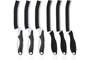 TQRR Cepillo de Limpieza - Cepillo de Limpieza de Cerdas Duras, Cepillo a Cuadros, Cepillo de Limpieza de Baño, Herramientas de Limpieza para Cocina, Ventanas, Lechada (6, Negro)