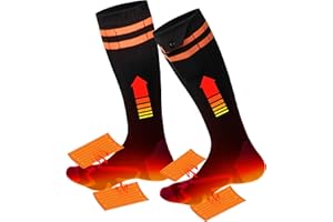 DJROLL Heated Socks for Women and Men 5V 5000mAh Electric Rechargeable Battery Heating socks Foot Warmers Thermal Winter Cotton Socks for Sport Outdoor Hunting Ski Camping Hiking Riding Motorcycle