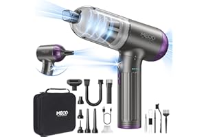 ‎MECO ELEVERDE MECO ELEVERDE 4-in-1 Handstaubsauger Akku, Elektrische Staubgebläse 130000U/min 3-Gang Auto Staubsauger mit Bürstenloser Motor und LED-Licht, Tastatursauger Druckluftspray für PC, Sofa, Auto (Lila)