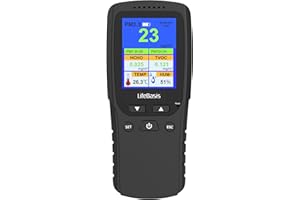 Appareils Mesurant Qualité Air Intérieur 8 en 1 LifeBasis, Détecteur de PM2.5, PM1.0, PM10, HCHO, TVOC, AQI, Température et Humidité pour Maison, Bureau, Salle de Sport et Voiture