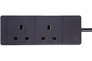 PRO ELEC 2 gang 5m black extension lead