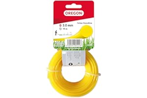 Oregon 69-368-Y Yellow Round Strimmer Line/Wire for Grass Trimmers and Brushcutters, 3.0 mm x 15 m